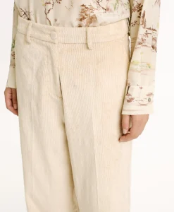 New PANTALON DANGO EN VELOURS CÔTELÉ STRETCH - CRÈME Femme Pantalons