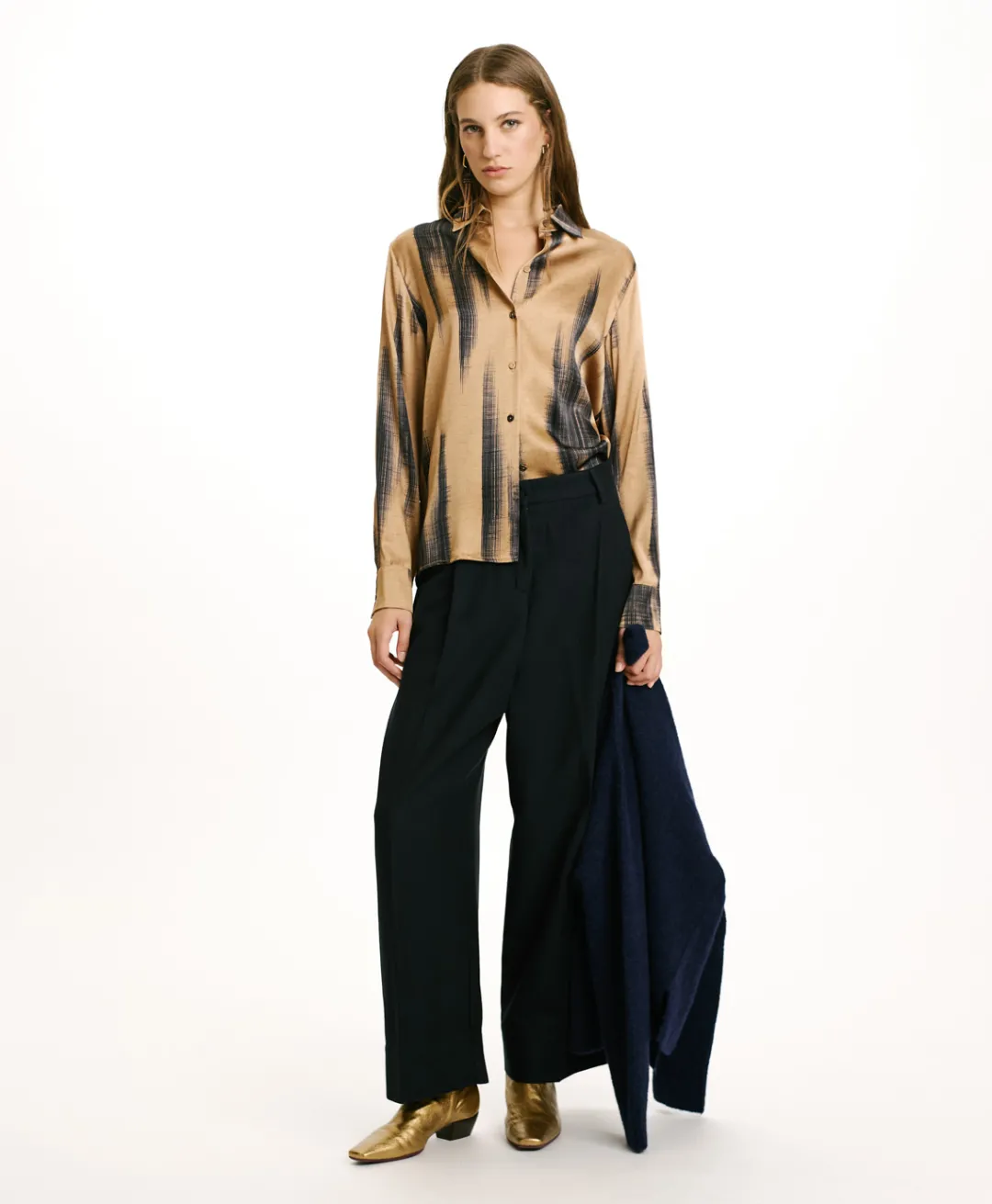 Best PANTALON GRECALE BIS EN CHEVRON COTON LAINE - Femme Pantalons