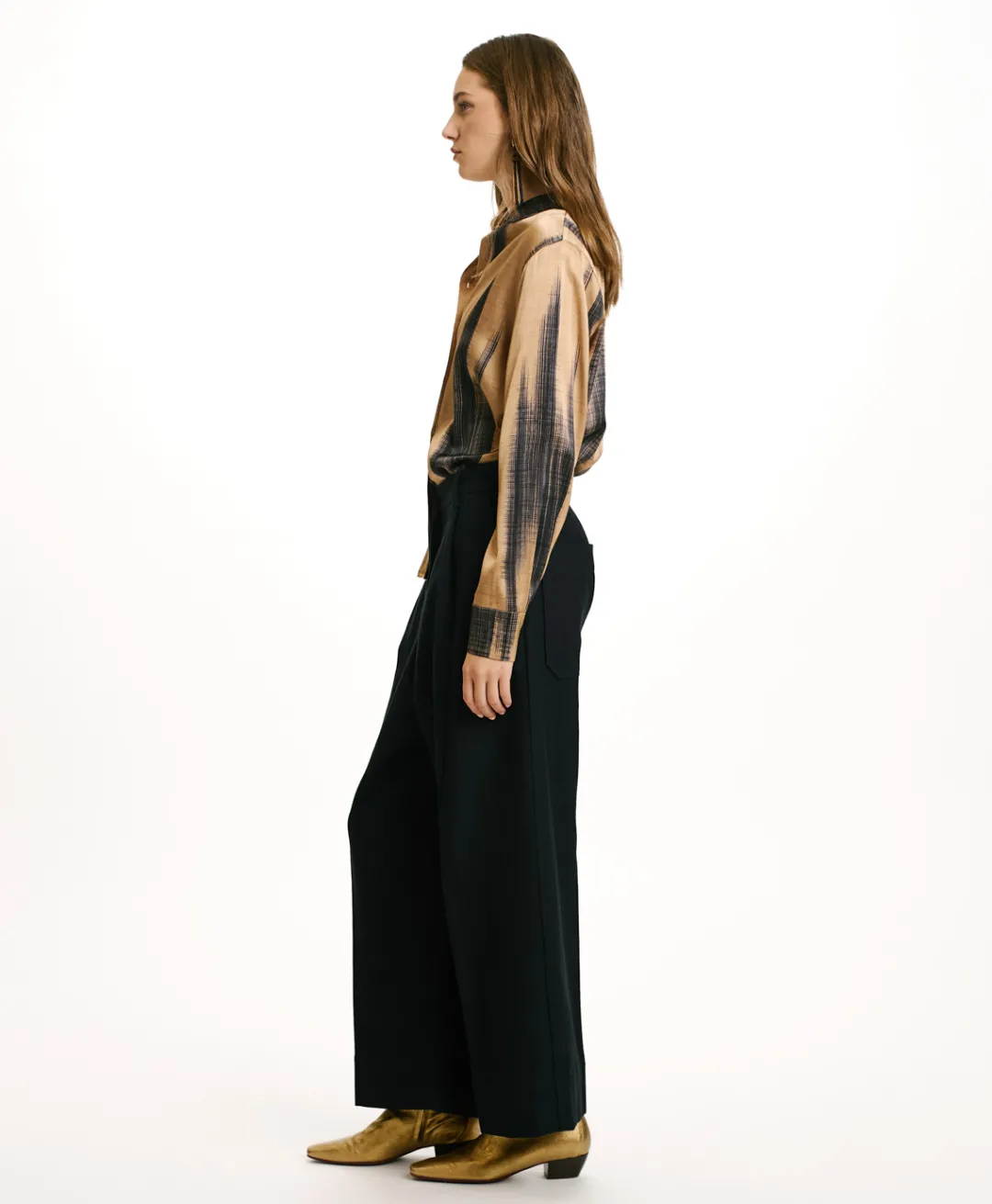 Best PANTALON GRECALE BIS EN CHEVRON COTON LAINE - Femme Pantalons