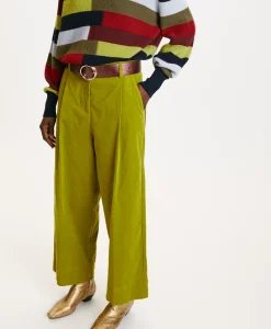 Online PANTALON GRECALE BIS EN VELOURS MILLERAIE STRETCH - VERT MATCHA Femme Pantalons