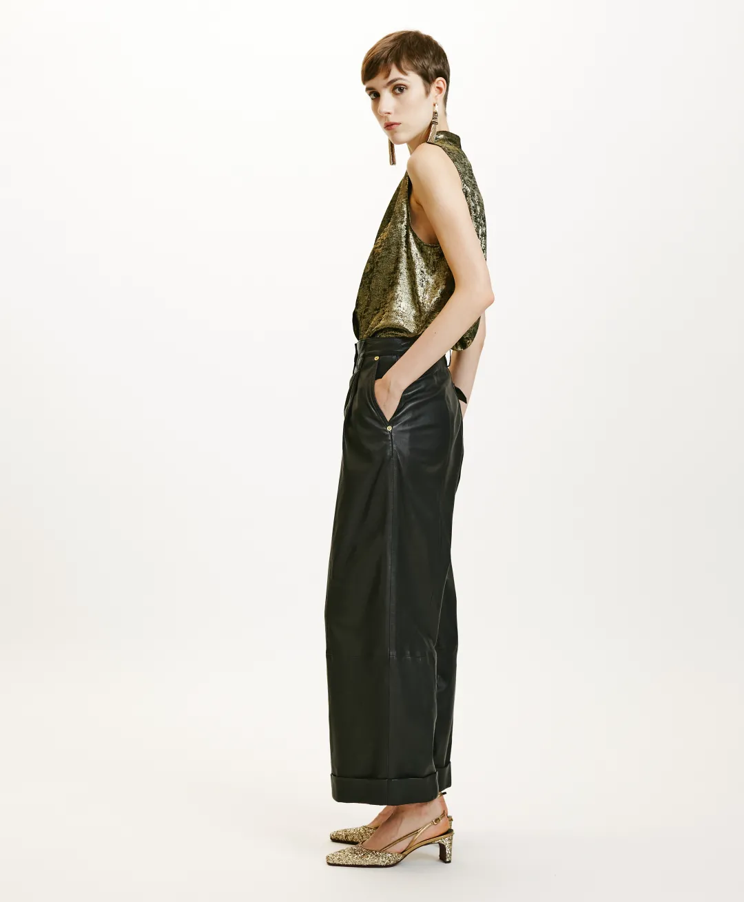 Discount PANTALON GRECALE EN NAPPA - Femme Pantalons
