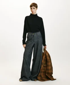 Outlet PANTALON GUSTAVE EN DENIM COTON LAINE STRETCH - BLEU JEAN Femme Pantalons