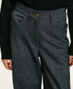 Outlet PANTALON GUSTAVE EN DENIM COTON LAINE STRETCH - BLEU JEAN Femme Pantalons