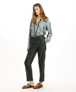 Best PANTALON HAITI EN CHEVRON VISCOSE LAINE STRETCH - GRIS CHARBON Femme Pantalons