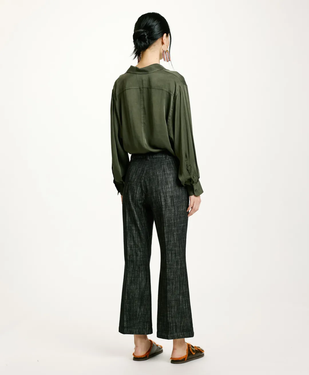 Online PANTALON INDRA EN DENIM COULEUR FERME - Femme Pantalons