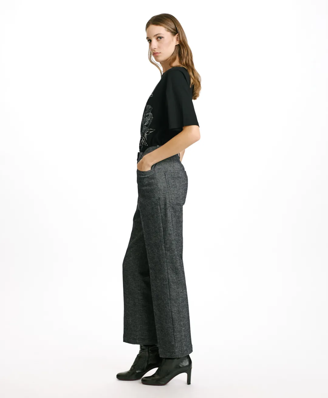 Outlet PANTALON JACQUES EN DENIM COTON LAINE STRETCH - BLEU JEAN Femme Pantalons