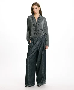 Outlet PANTALON KYOTO EN DENIM LAMINÉ - Femme Pantalons