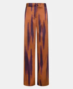 New PANTALON MISAKI EN SATIN STRETCH IMPRIMÉ - Femme Pantalons