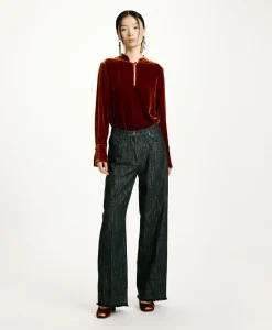 New PANTALON MIYAKO EN DENIM COULEUR FERME - Femme Pantalons