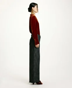 New PANTALON MIYAKO EN DENIM COULEUR FERME - Femme Pantalons