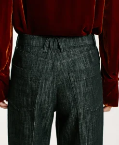 New PANTALON MIYAKO EN DENIM COULEUR FERME - Femme Pantalons
