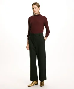 Outlet PANTALON MOKAITE AU POINT MILAN - FORÊT Femme Pantalons