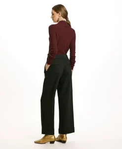 Outlet PANTALON MOKAITE AU POINT MILAN - FORÊT Femme Pantalons