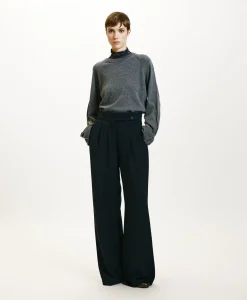 New PANTALON NOZOMI EN CADY STRETCH - BLEU NUIT Femme Pantalons