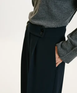 New PANTALON NOZOMI EN CADY STRETCH - BLEU NUIT Femme Pantalons