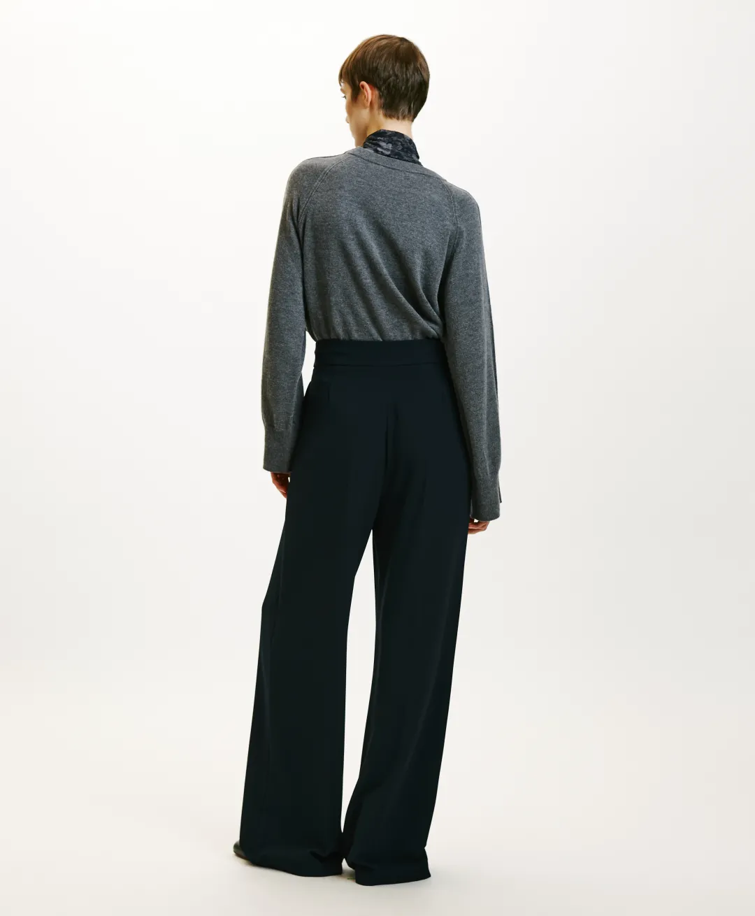New PANTALON NOZOMI EN CADY STRETCH - BLEU NUIT Femme Pantalons