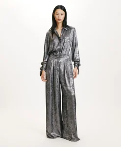 Sale PANTALON PATRICE EN LAMINÉ FLUIDE - Femme Pantalons