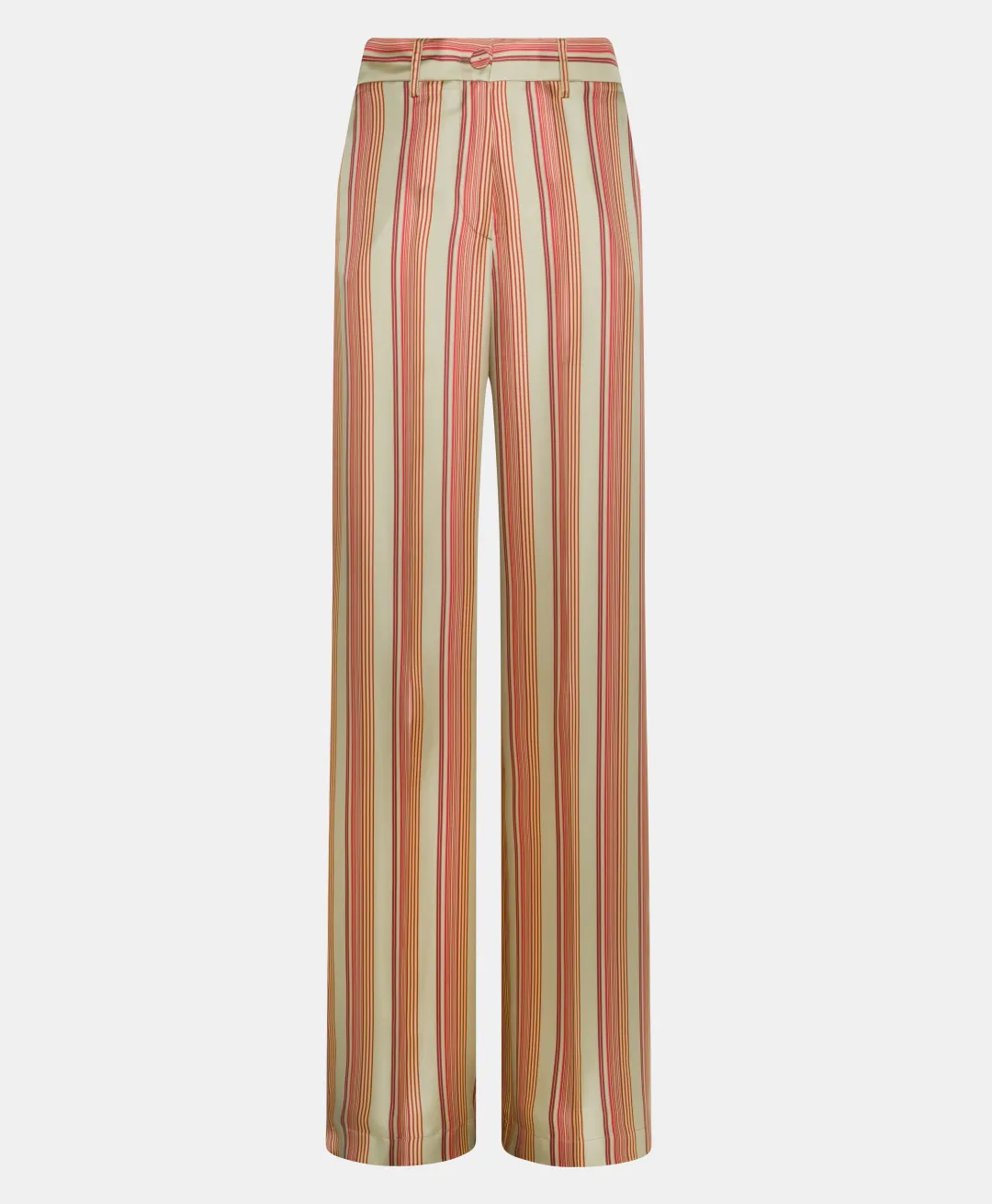 Online PANTALON SANSEI EN SERGÉ DE SOIE IMPRIMÉ - VERT AQUA/ROUGE Femme Pantalons