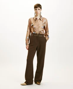 New PANTALON UKIYO EN PIED-DE-POULE SEERSUCKER - CACAO MULTICOLORE Femme Costumes
