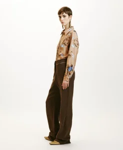 New PANTALON UKIYO EN PIED-DE-POULE SEERSUCKER - CACAO MULTICOLORE Femme Costumes