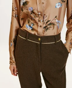New PANTALON UKIYO EN PIED-DE-POULE SEERSUCKER - CACAO MULTICOLORE Femme Costumes