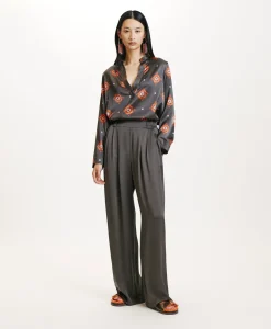 Best PANTALONI LANZAROTE BIS 2 EN SOIE LAVÉE - VERT MILITAIRE Femme Pantalons