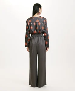 Best PANTALONI LANZAROTE BIS 2 EN SOIE LAVÉE - VERT MILITAIRE Femme Pantalons