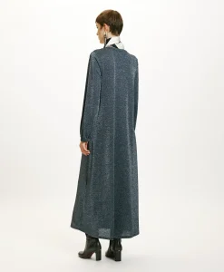 Discount ROBE AMEDE EN JERSEY LUREX - GRIS FONCÉ Femme Robes