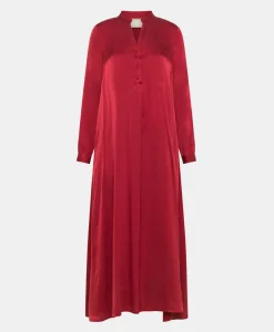 Hot ROBE ATENA EN SOIE SANDWASHED UNIE - ROUGE CARMIN Femme Robes