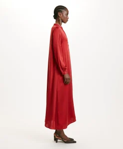 Hot ROBE ATENA EN SOIE SANDWASHED UNIE - ROUGE CARMIN Femme Robes