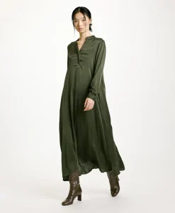 Best ROBE ATENA EN SOIE SANDWASHED UNIE - Femme Robes