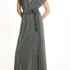 Outlet ROBE COTONARIA EN JERSEY LUREX - GRIS FONCÉ Femme Robes