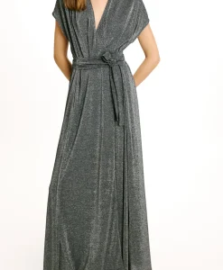 Outlet ROBE COTONARIA EN JERSEY LUREX - GRIS FONCÉ Femme Robes