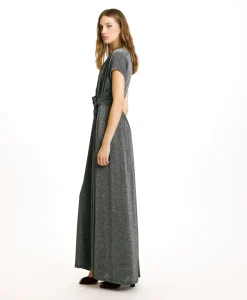 Outlet ROBE COTONARIA EN JERSEY LUREX - GRIS FONCÉ Femme Robes