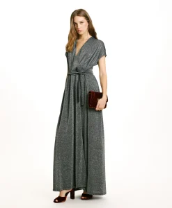 Outlet ROBE COTONARIA EN JERSEY LUREX - GRIS FONCÉ Femme Robes