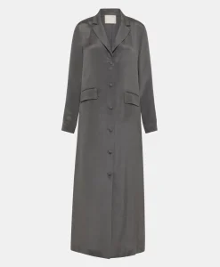 Outlet ROBE KIKU EN MÉLANGE DE SOIE CRÊPE - GRIS LAPIS Femme Robes