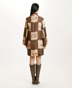 Best ROBE MATCHA EN SERGÉ DE SOIE IMPRIMÉ - MULTICOLORE CACAO Femme Robes