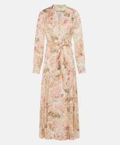 Discount ROBE MIWA EN VISCOSE JACQUARD IMPRIMÉE - MULTICOLORE ROSE Femme Robes