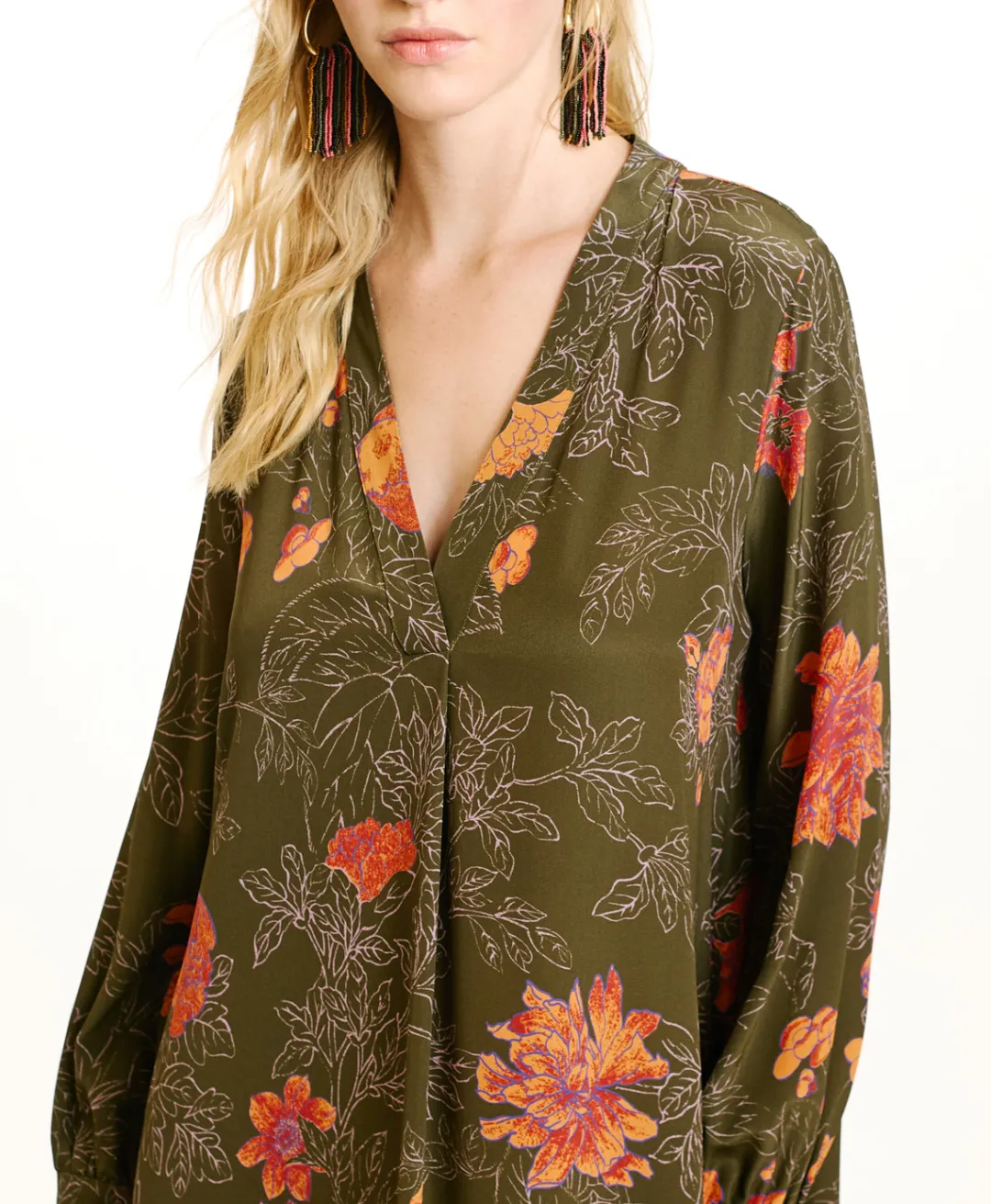 Clearance ROBE NAO EN CRÊPE DE CHINE IMPRIMÉ - Femme Robes