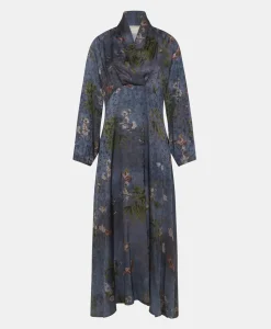 Hot ROBE NAORA EN VISCOSE JACQUARD IMPRIMÉE - MULTICOLORE GRIS POUSSIÉREUX Femme Robes