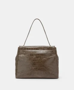 Discount SAC FLORE EN CUIR NAPLAK - BRUN FONCÉ Femme Sacs Et Pochettes