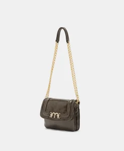 Clearance SAC MIMI' FLORE EN CUIR NAPLAK - BRUN FONCÉ Femme Sacs Et Pochettes
