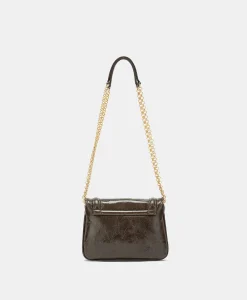 Clearance SAC MIMI' FLORE EN CUIR NAPLAK - BRUN FONCÉ Femme Sacs Et Pochettes