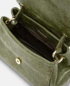 Hot SAC PETIT FLORE EN CUIR NAPLAK - VERT OLIVE Femme Sacs Et Pochettes
