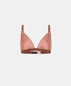 New SOUTIEN-GORGE NENE EN SATIN BICOLORE - ROSE ANTIQUE/BORDEAUX Femme Soutiens-Gorge