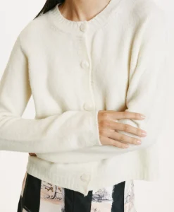 Outlet TRICOT DONBURI EFFET JERSEY UNI - CRÈME Femme Mailles