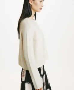 Outlet TRICOT DONBURI EFFET JERSEY UNI - CRÈME Femme Mailles