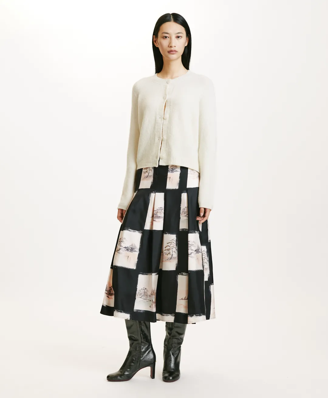Outlet TRICOT DONBURI EFFET JERSEY UNI - CRÈME Femme Mailles