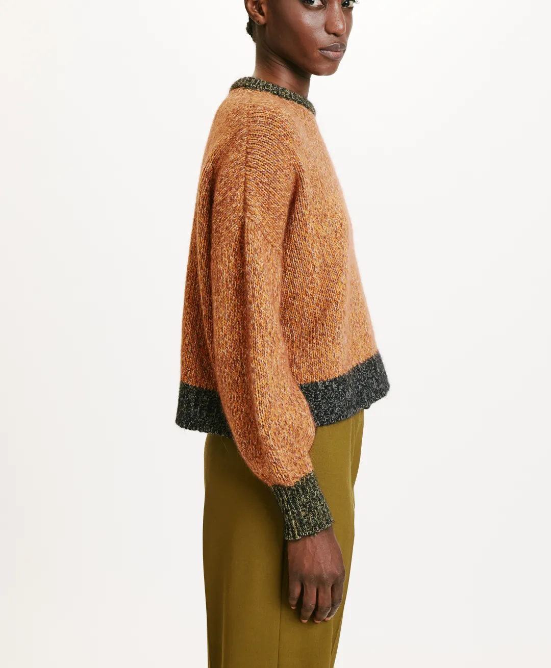 Discount TRICOT HEBI MOULINÉ COLOR BLOCK - MULTICOLORE ORANGE Femme Mailles