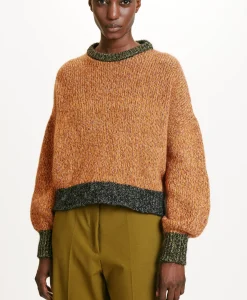 Discount TRICOT HEBI MOULINÉ COLOR BLOCK - MULTICOLORE ORANGE Femme Mailles